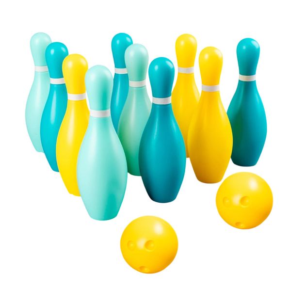 Kids Bowling Set Early Development Educational with 10 Pins 2 Ball for Lawn