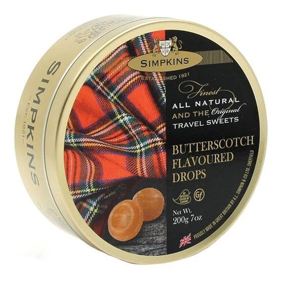 Simpkins Travel Sweets Butterscotch Tin 200g
