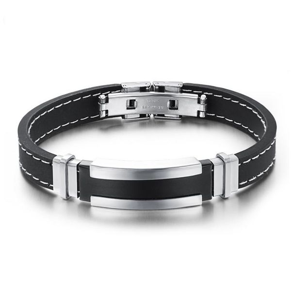 Latest Fashion Man's Black Silicone Bracelet