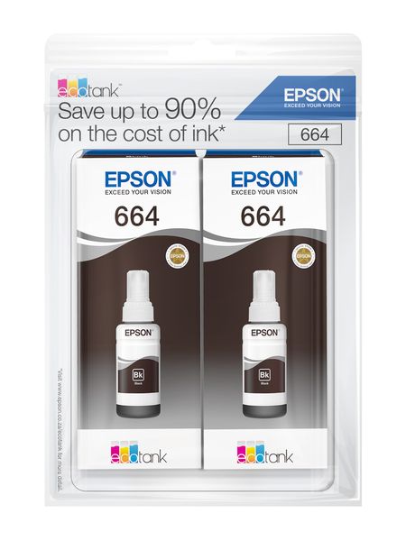 Epson T6641 Ecotank Double Pk Black Ink