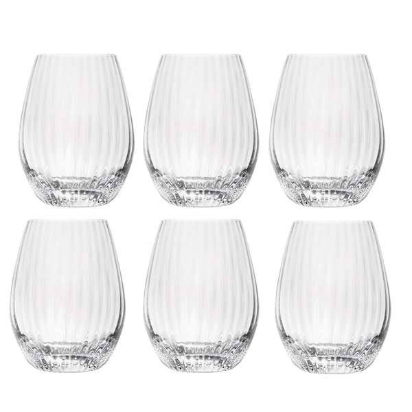 6 piece Glass Tumbler 575ml Aurelia Oversized Ribbed