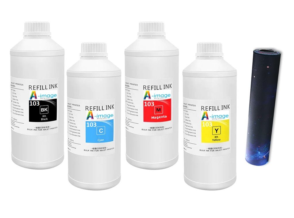 Bulk Refill Ink Compatible with Epson 103 EcoTank - 1L x 4 Bottle BK/C