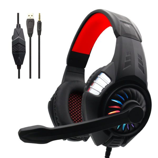 Wired Headphones for Computer Laptop Gaming- Red