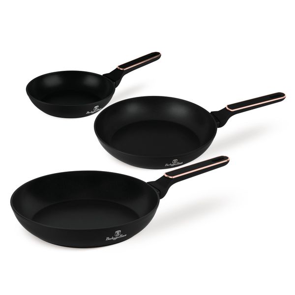 Berlinger Haus 3-Piece Titan Pro Non-Stick Coating Frypan Set - Black Rose