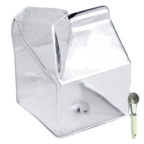 Milk Carton Shape Bottle with Ice-Cream Scoop