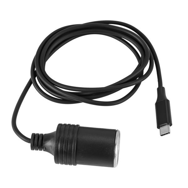 15V/3A Type C Male To Cigarettes Lighter Socket Female Adapter Cable