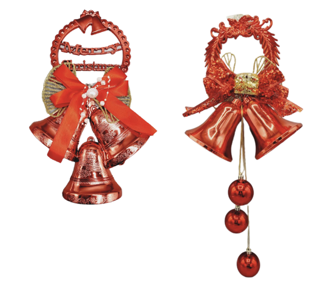 2 x Christmas Bell Hanging Gorgeous Decoration- Large
