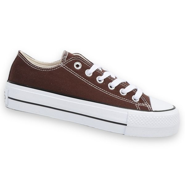 EKKO Ladies Platform Fashion Sneakers Lo - Coffee
