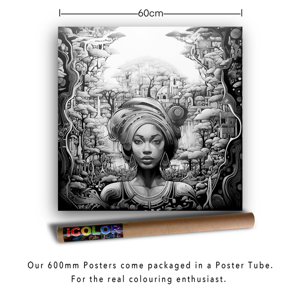 iColor Large Colouring Poster AFRICAN SERENITY