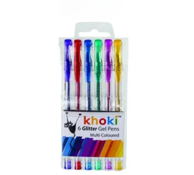 Glitter Gel Pens Set (6-Pack) - Colorful, Playful Novelty Pens