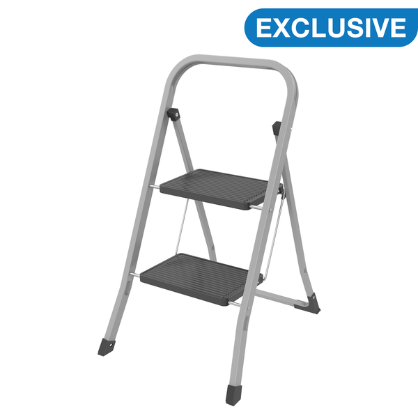 2 Step Household Ladder - Grey/Black