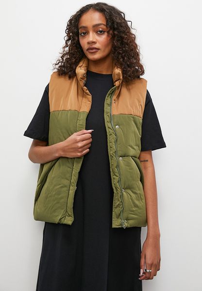 Colorblock Puffer Gilet