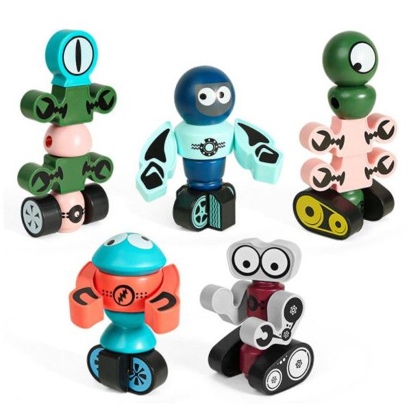 Olive Tree - Magnetic Robot 35 Pieces Magnetic Blocks STEM Toy with Storage Box
