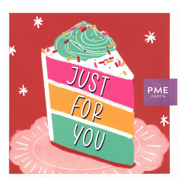 PME Greetings Cards with Envelope for Cakes - Just For You Red