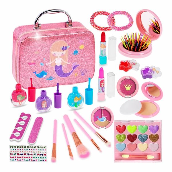 Kids Makeup Kit for Girl,24 Pieces Washable Makeup Girl Toys Set