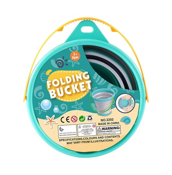 Round Foldable Travel Rubber Beach Bucket - Set Of 3