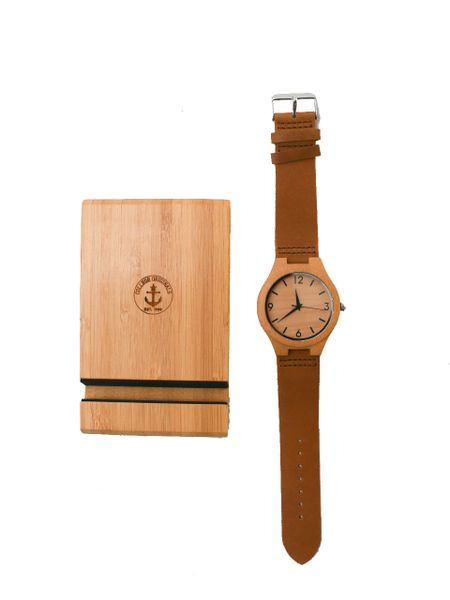 College Originals Tablet/Phone Docking Stand & Classic Bamboo Watch Combo Image