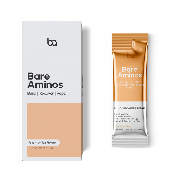Bare Aminos: Essential Amino Acid Formula | Peach Ice Tea | 20 x Sachets