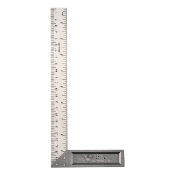 90 Degree 25cm Length Stainless Steel L-Square Angle Ruler