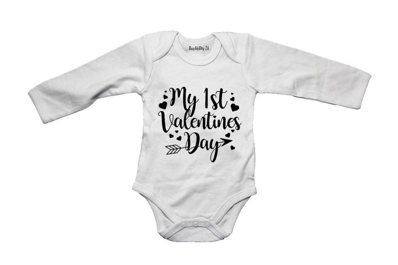 My 1st Valentine's Day - Hearts - Long Sleeve - Baby Grow