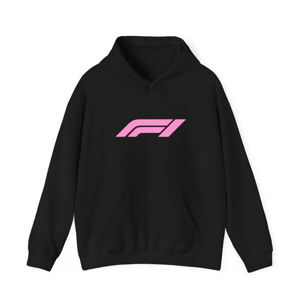 F1 Racing Black and Pink Hoodie