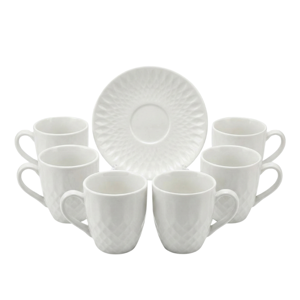 Elegant Ceramic Coffee Service Set - Durable &amp; Stylish Cups with Saucerz