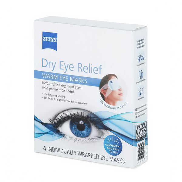 Zeiss Warm Eye Masks for Dry Eye Relief - 4 Individually Wrapped - 10 Pack