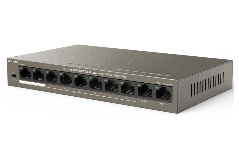 Tenda 10-Port 10/100M Desktop Switch with 8-Port PoE
