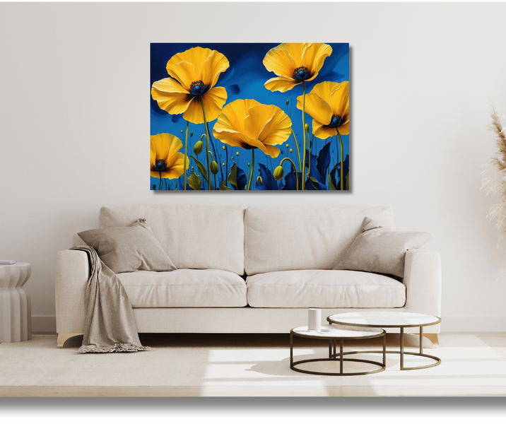 Canvas Wall Art -Yellow Poppies