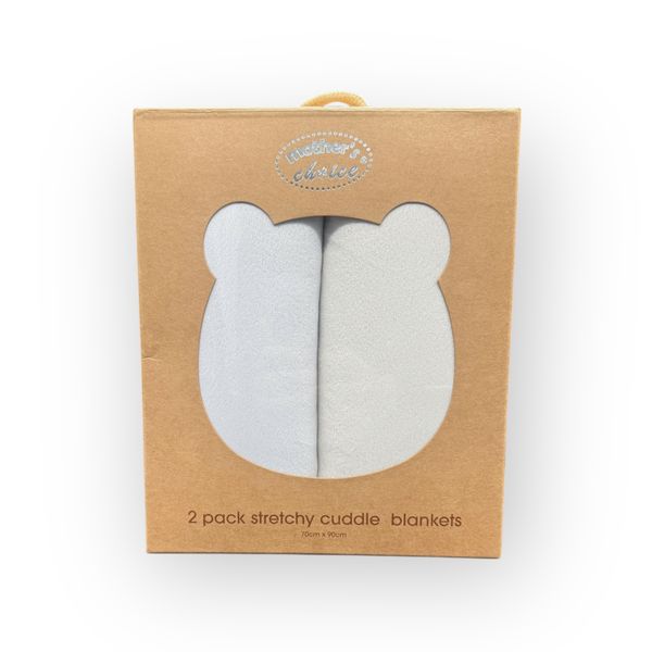 Mothers Choice Baby Stretchy Cuddle Blanket - Soft Velour Baby Blanket 2PK