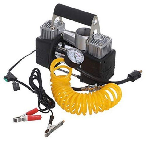 Portable Air Compressor with Dual-Powered Cylinder