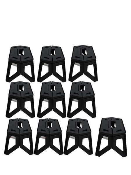 Collapsible Stool Set of 10 - Durable, Foldable Plastic Seating