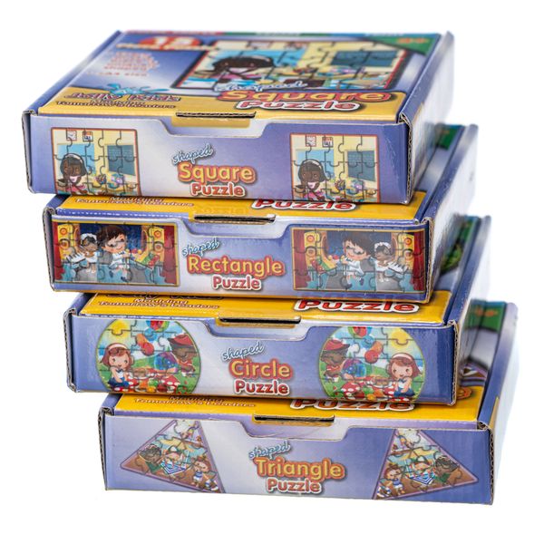 Jolly Kids shapes Puzzle - 4 x 15 Piece shaped Puzzles