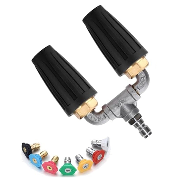 Dual Turbo Nozzle for Pressure Washer,360 Rotating Washer Nozzle