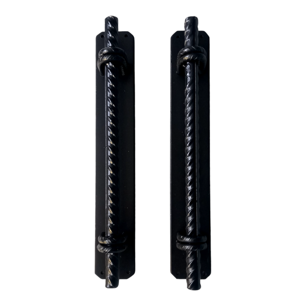 Hand Made Rebar Handle1 of 1 Set 50CM Mat Black