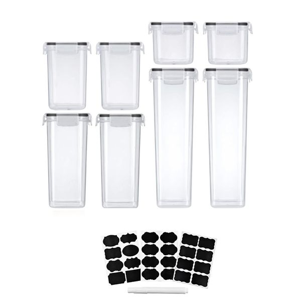 Set Of 8 Stackable Design Airtight Food Storage Container - Transparent