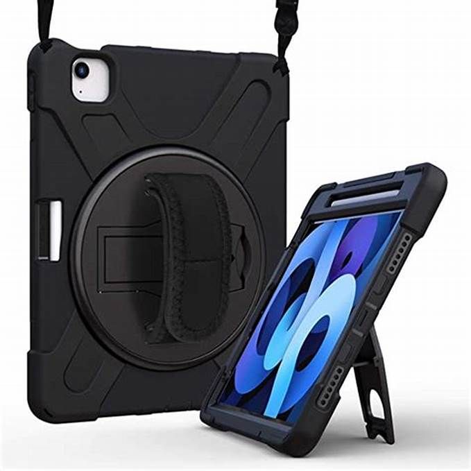 TUFF-LUV Armour Jack Rugged Case with Armstrap and Handstrap for Lenovo Tab M10 Plus 3rd Gen 10.6 inch Black