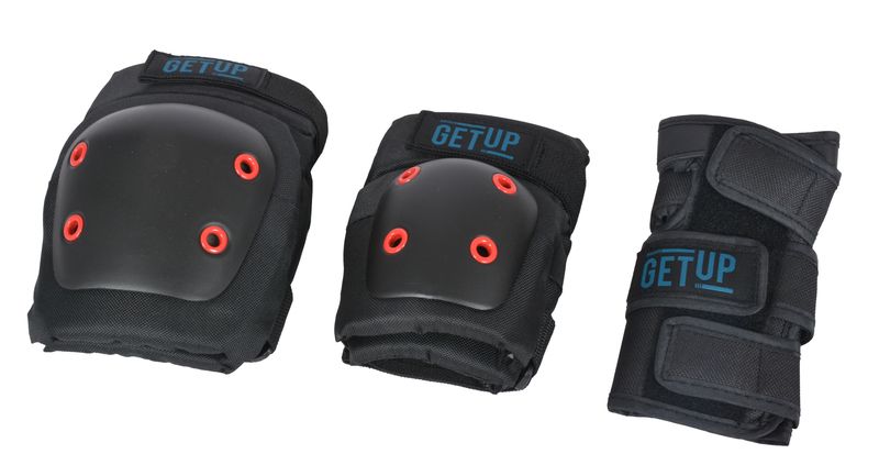 GetUp 6 Piece Protective Wear Set - Knee, Elbow and Wrist - Mesh Bag Included