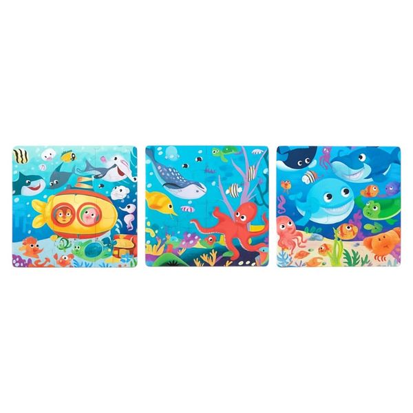Undersea Edition Educational Magnetic Puzzle - Blue - 3 Piece