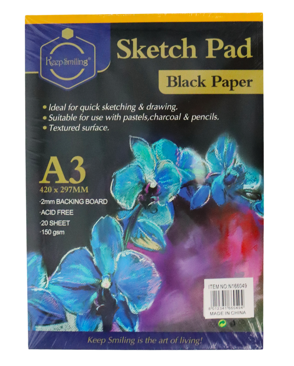 Black Paper Sketch Pad 150gsm A3 20 Sheets Buy Online in South