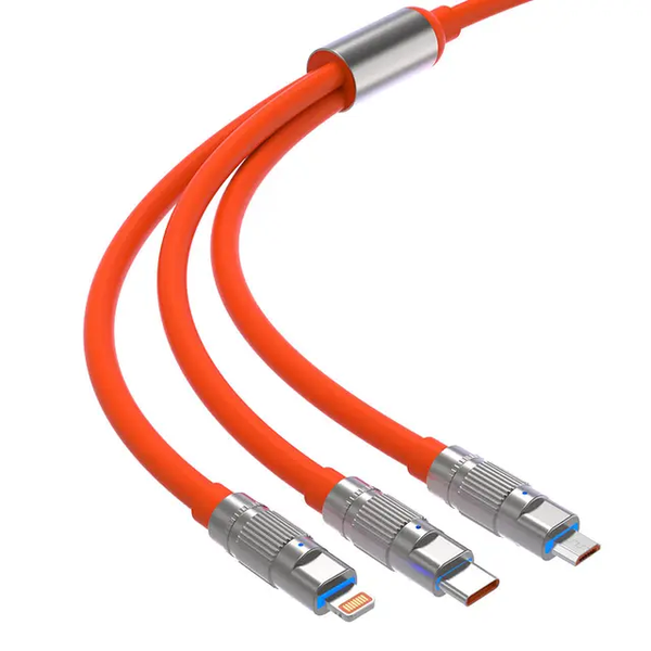 Three in 1 fast charging and data transfer cable
