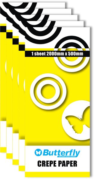 Crepe Paper - 1 Sheet (2Mx500Mm) Yellow C46 X5