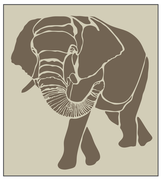 Beautiful Large Elephant Stencil (40cm)