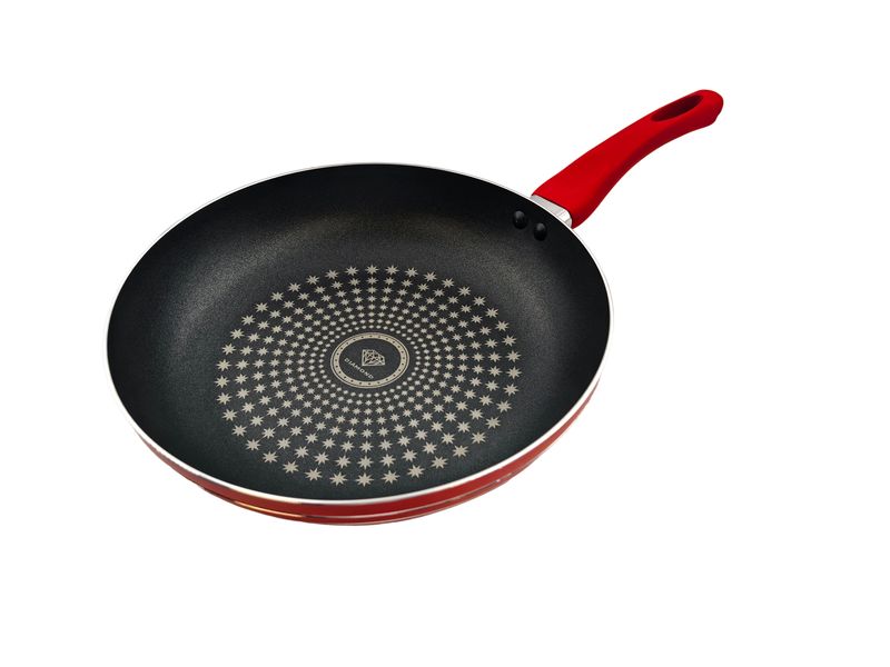 26CM Red Non-Stick Frying Pan with Heat-Resistant Handle AY129-005