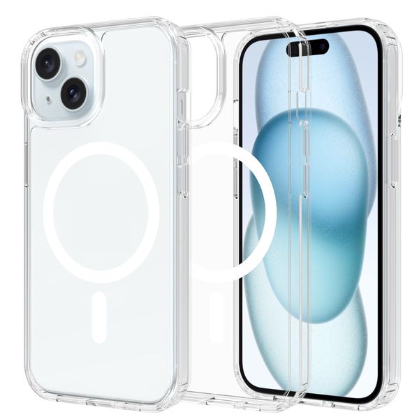Transparent MagSafe Protective Cover Compatible with iPhone 15 Pro Max