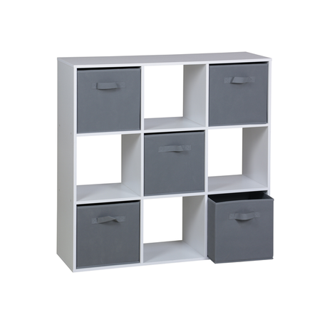 9 Cube Bookshelf with 5 Removable Storage Bins Image
