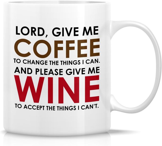 Lord Give Me Coffee and Wine Christmas Birthday Gift Mug