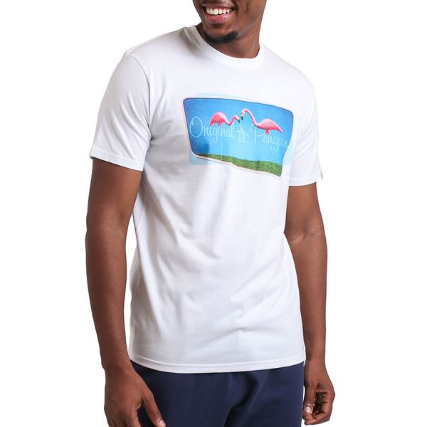 Original Penguin-Mens-Lawn Flamingo Ss T-Shirt-Bright White