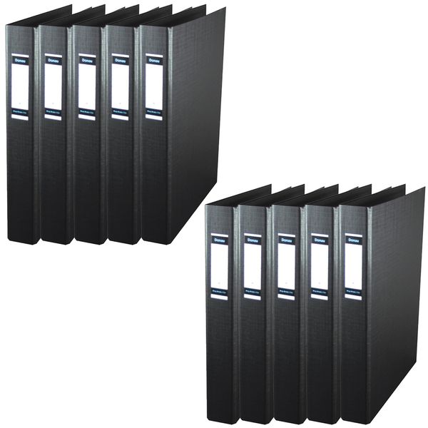 Donau A4 Ring Binder File 30mm - 2 ring, Black (Pack of 10)