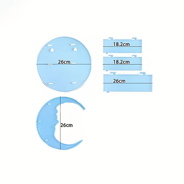 Silicone Mould - Moon Wall Mount Shelf for Resin/Epoxy